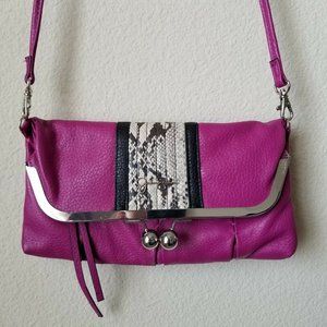 Jessica Simpson Crossbody Snap Clutch MAGENTA